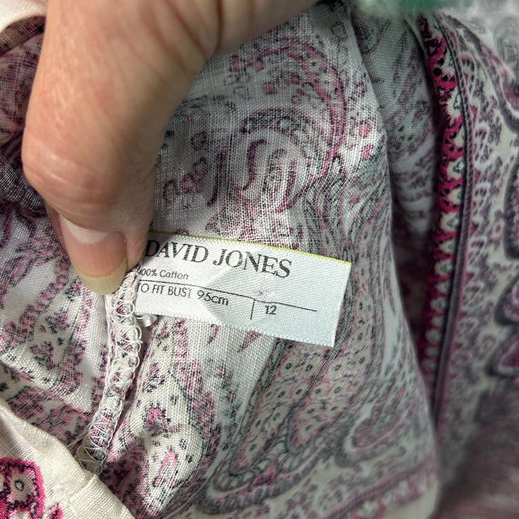 David Jones Grey Cotton Dress - Size 12