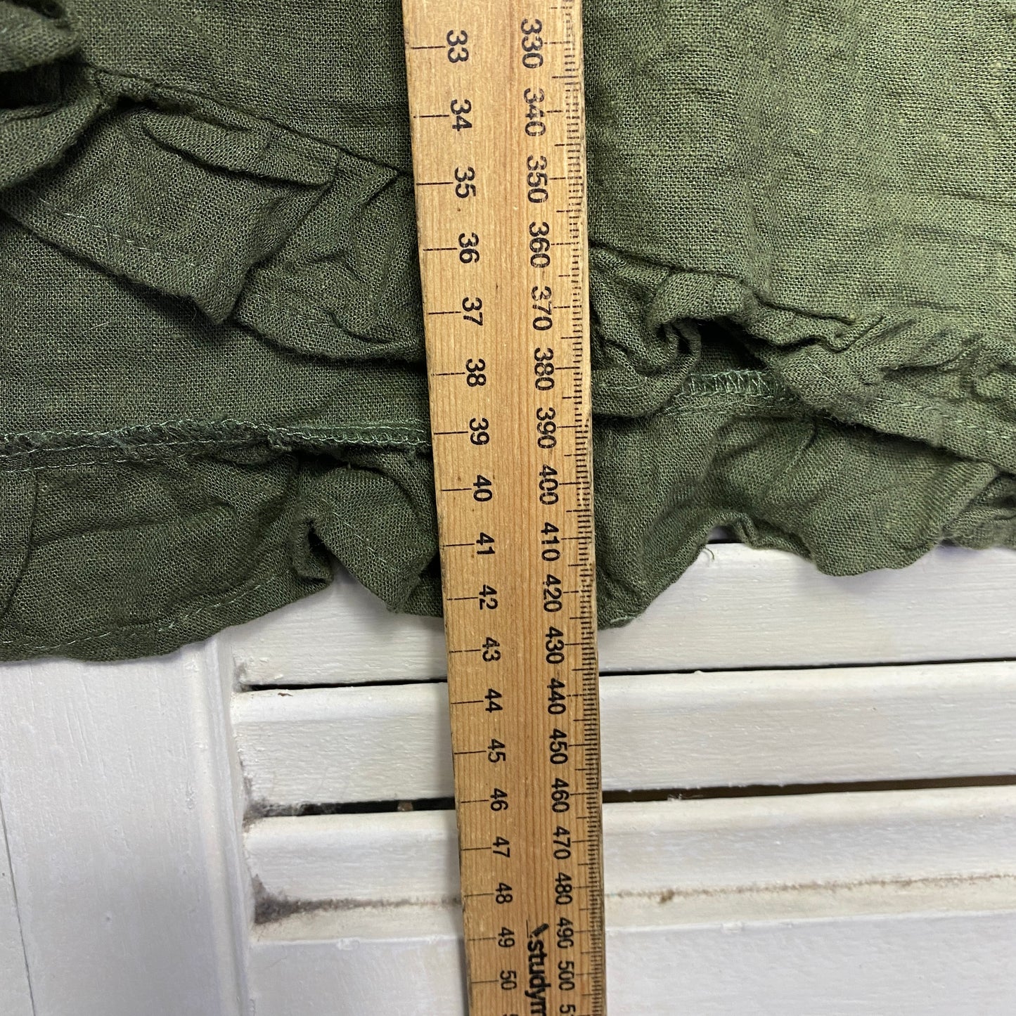 Glassons Wrap Skirt Size 14 Green Linen Blend Mini