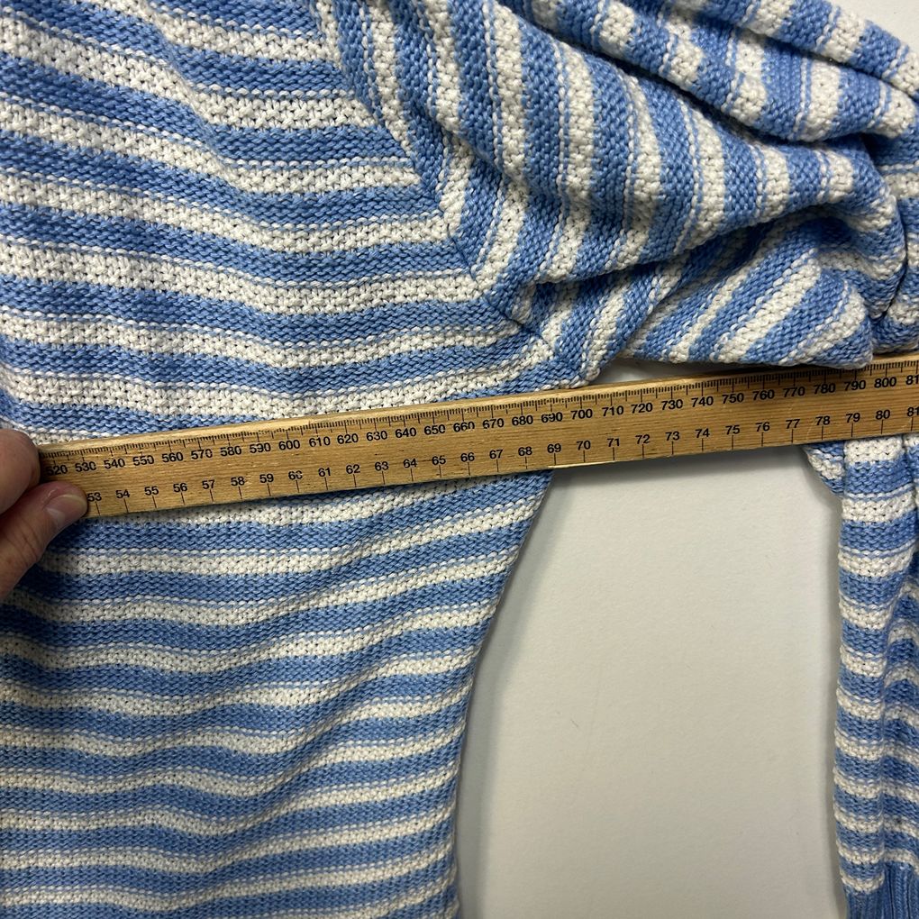 Blue Striped Hooded Cardigan - Size 20/22
