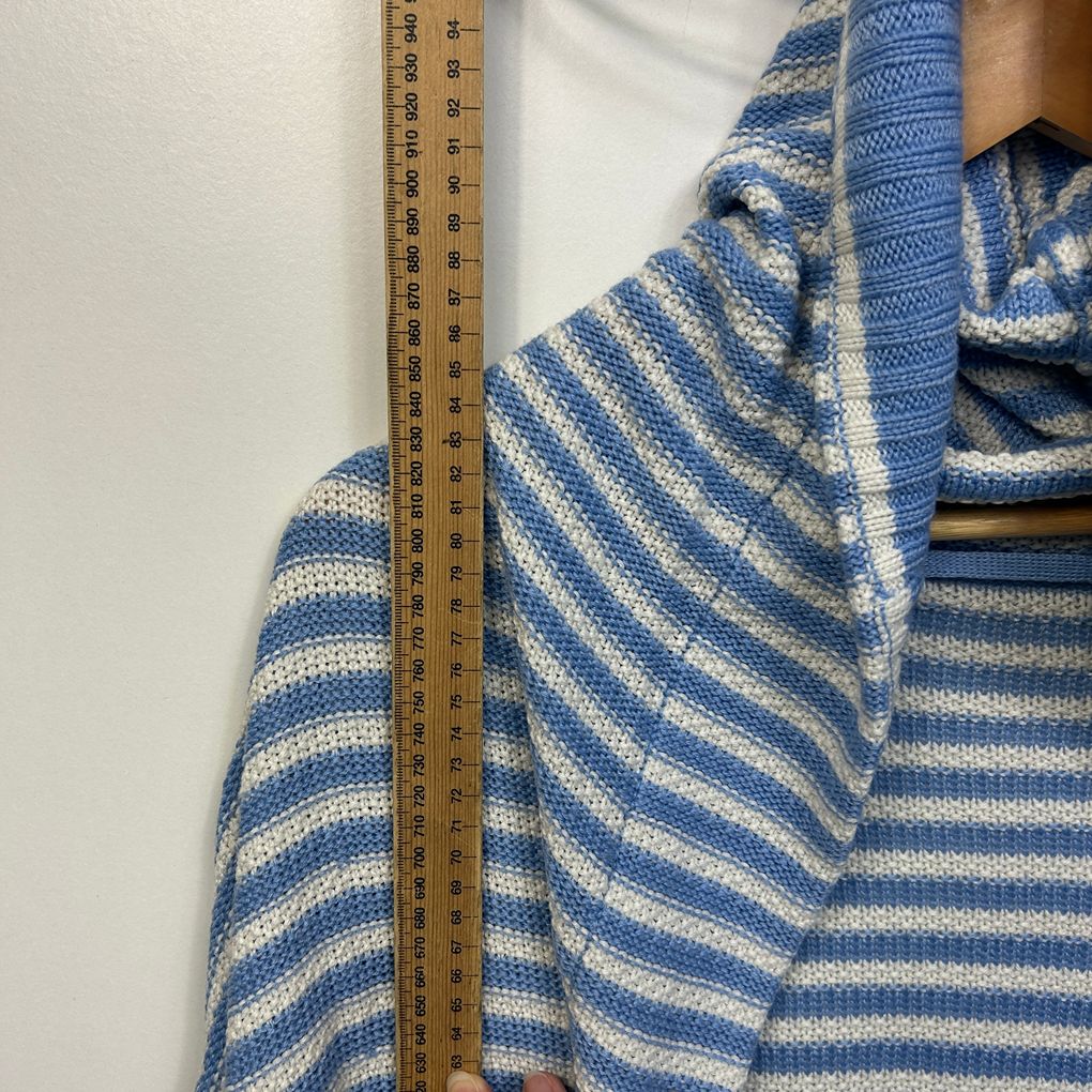 Blue Striped Hooded Cardigan - Size 20/22