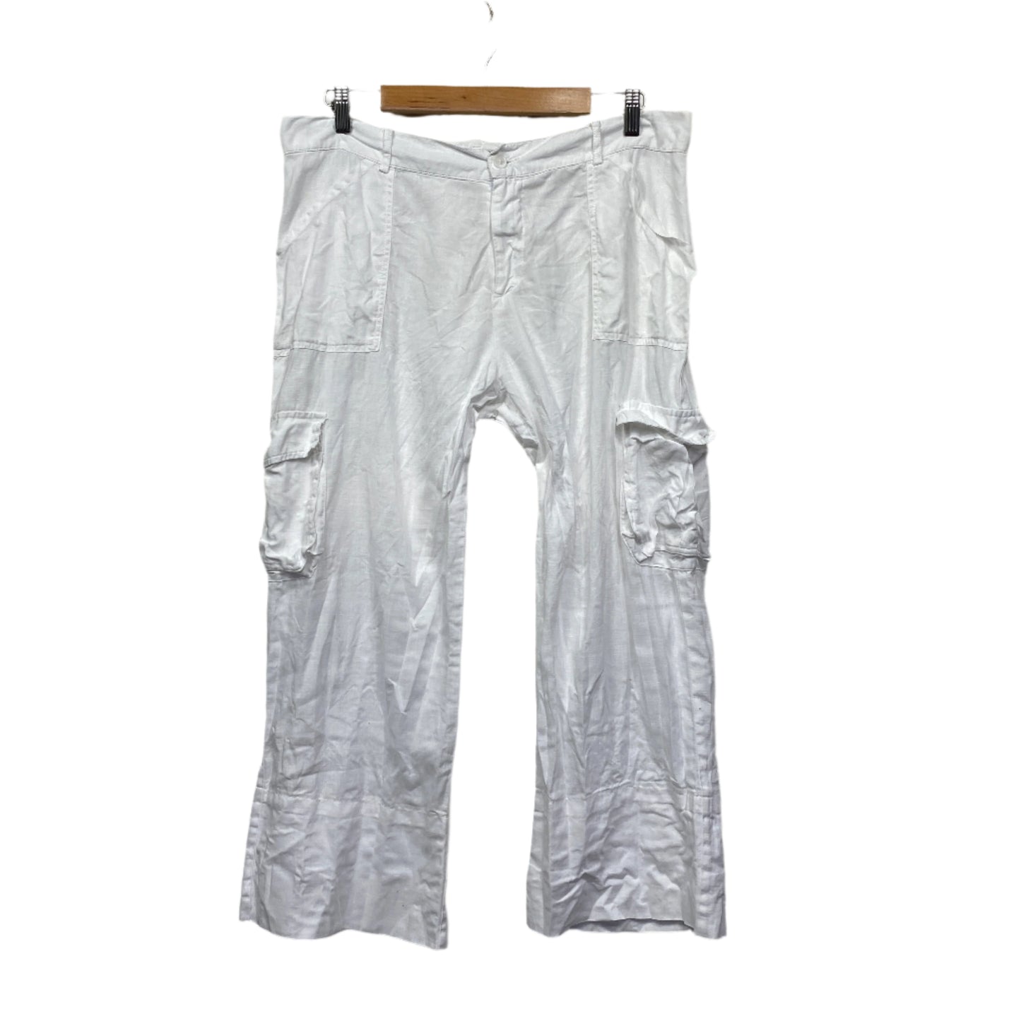 Michael Ridley Cargo White Pants Size 14 Linen