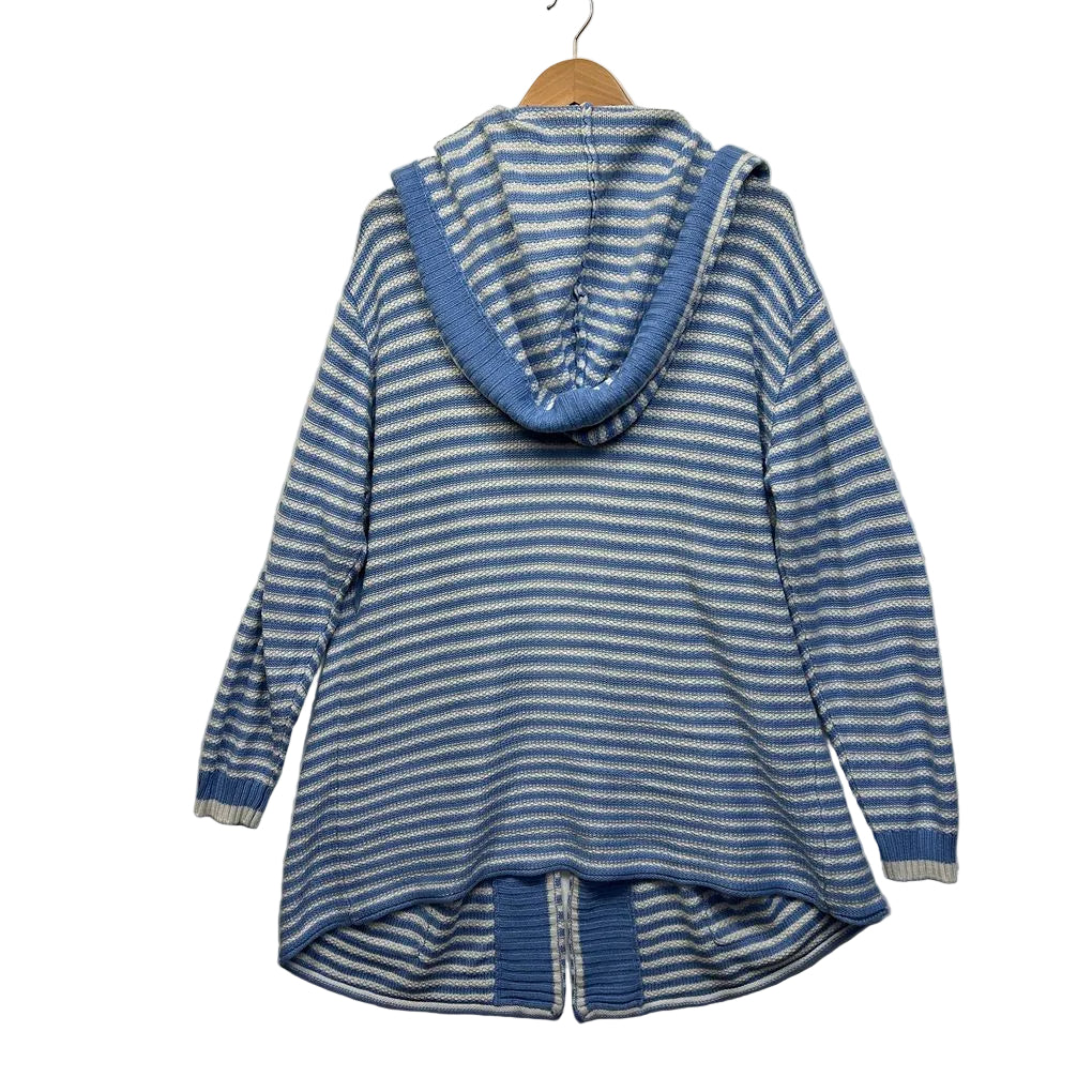 Blue Striped Hooded Cardigan - Size 20/22