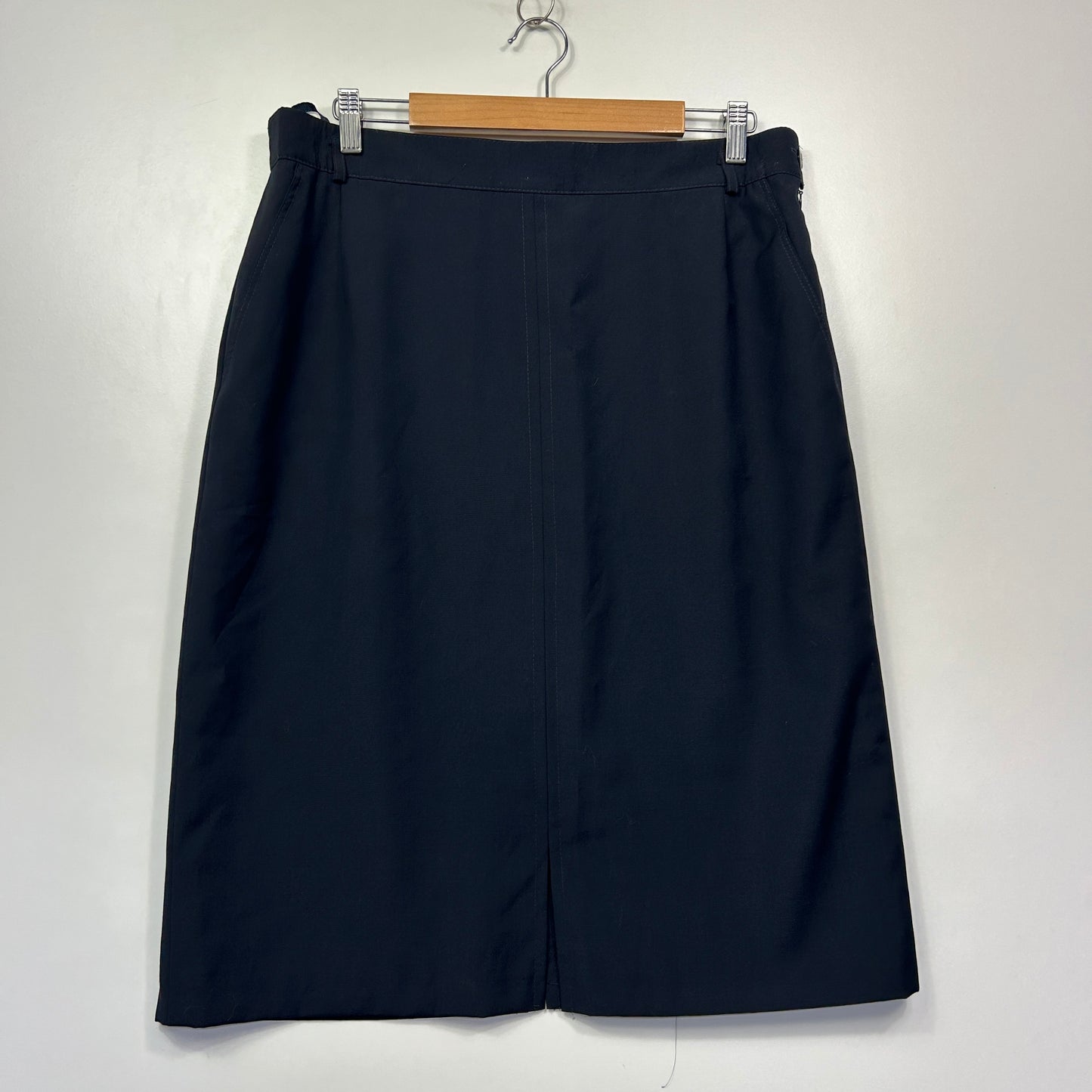 Vintage German Bardehle Black Textured Pencil Skirt - Size XL