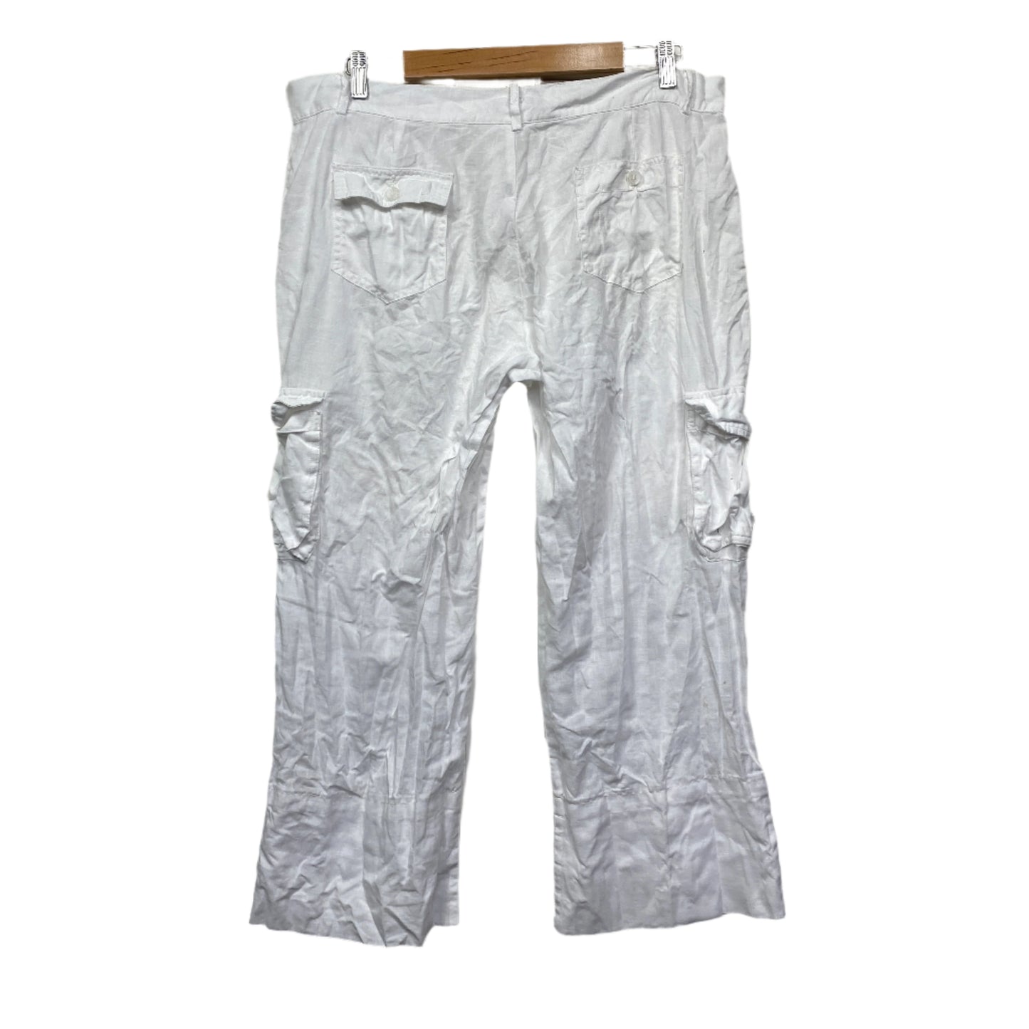 Michael Ridley Cargo White Pants Size 14 Linen