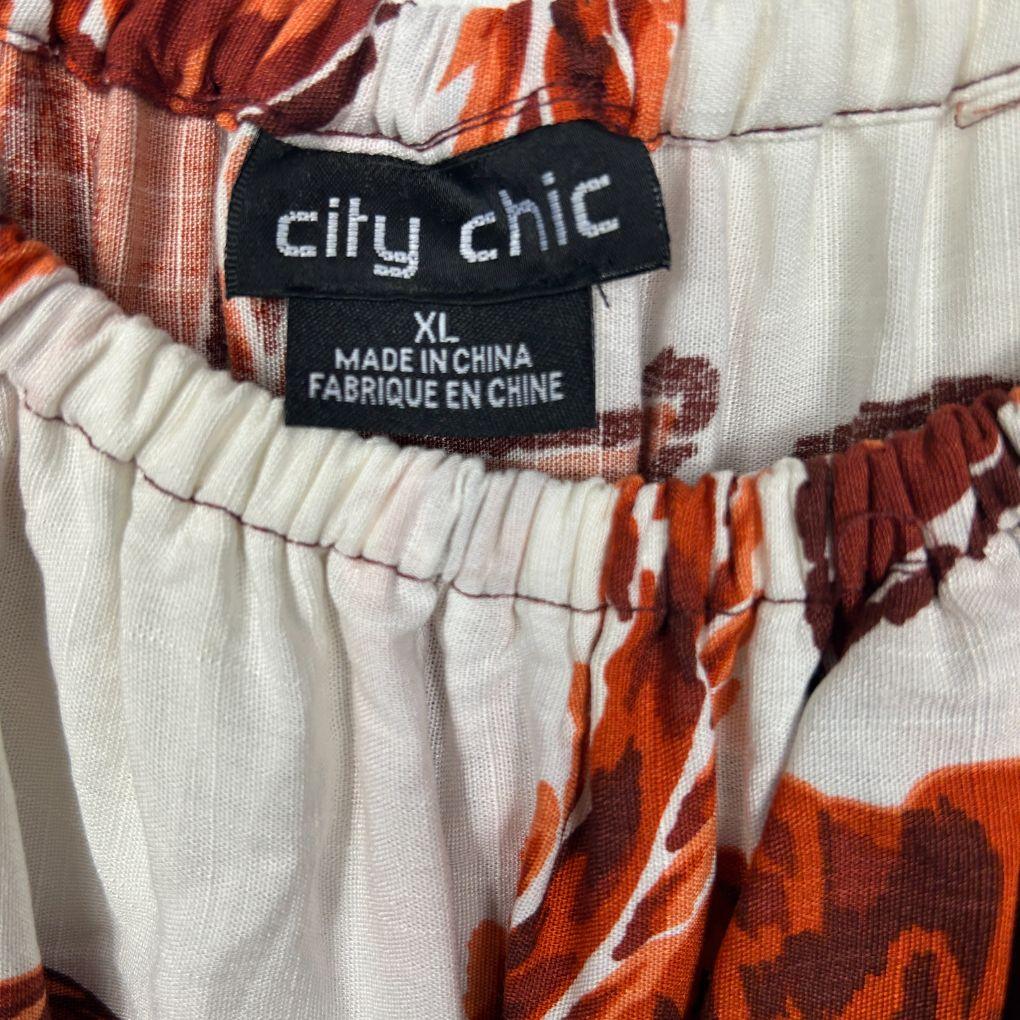 City Chic Cream Floral Maxi Dress - Size 22/XL