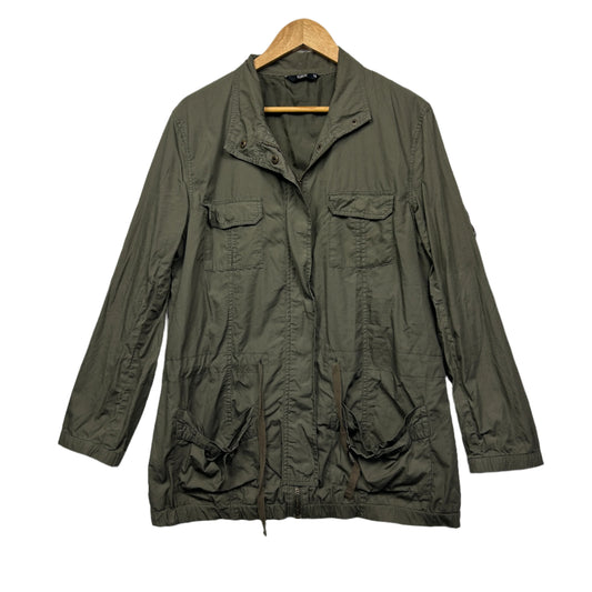 Now Lightwight Jacket Size 14 Green Long Sleeve Pockets