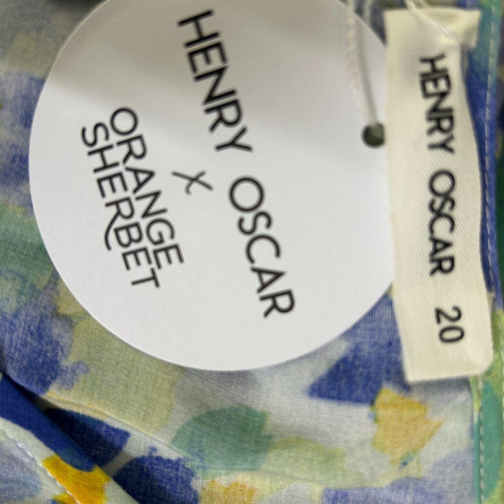 Henry Oscar Blue Floral Maxi Dress - Size 20
