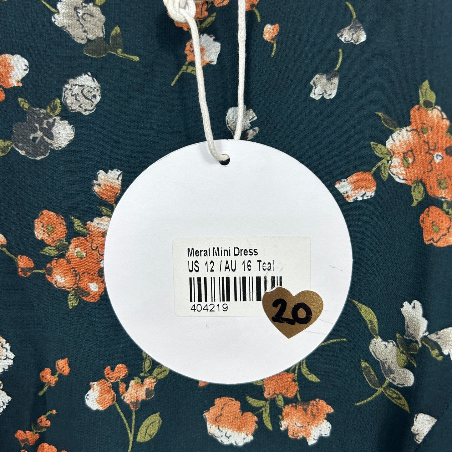 Princess Polly Teal Floral Dress - Size 16