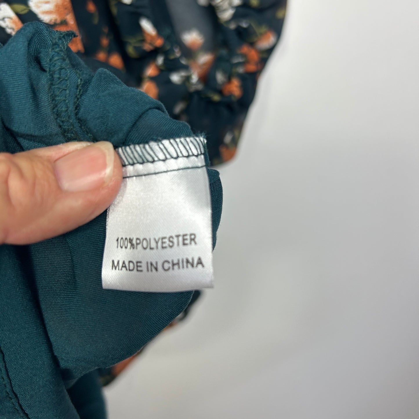 Princess Polly Teal Floral Dress - Size 16