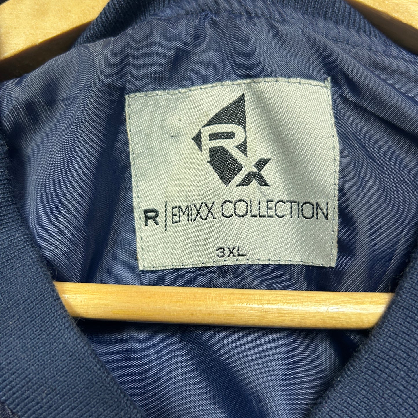 Mens Bomber Jacket Size 3XL Navy Pockets Long Sleeve Full Zip Up