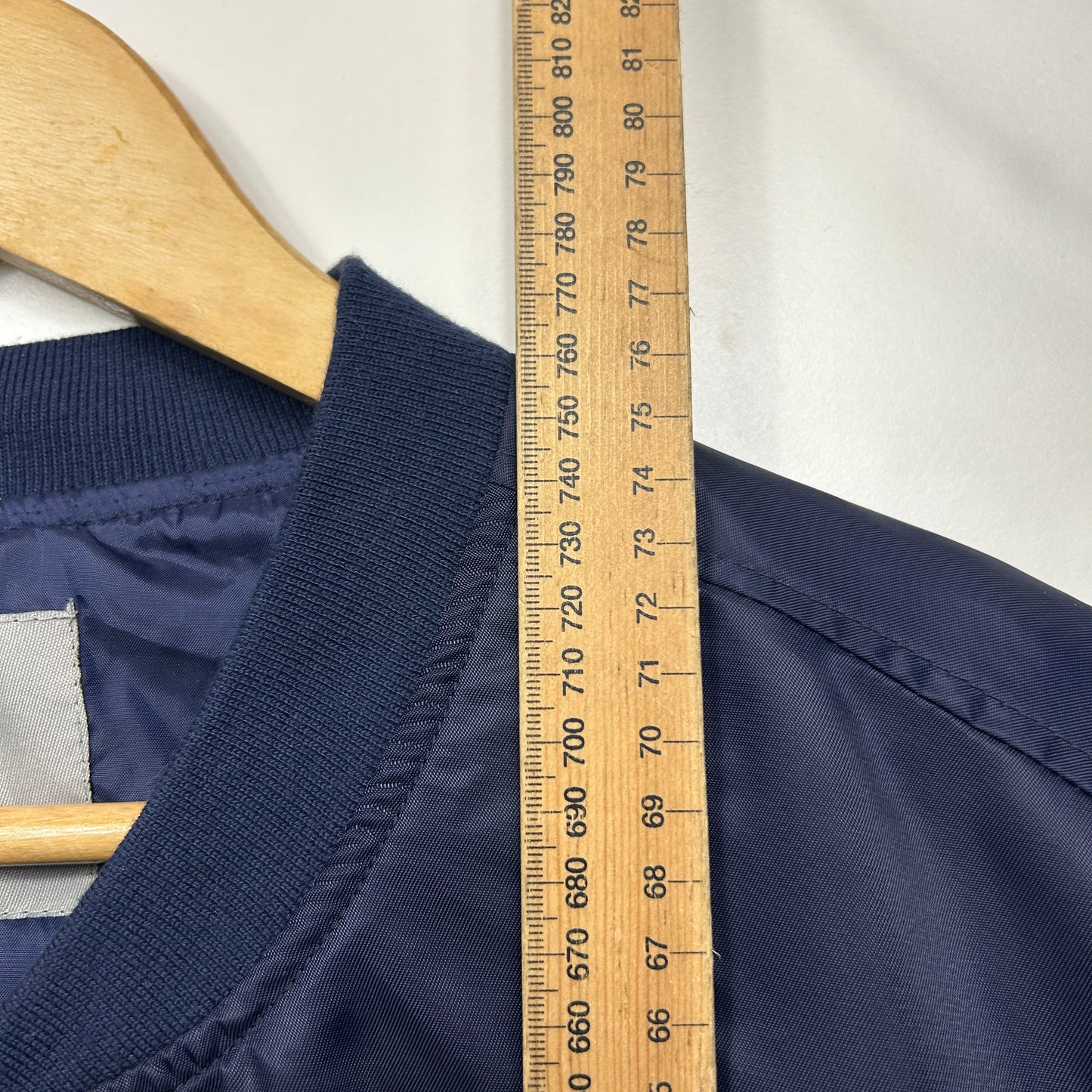Mens Bomber Jacket Size 3XL Navy Pockets Long Sleeve Full Zip Up