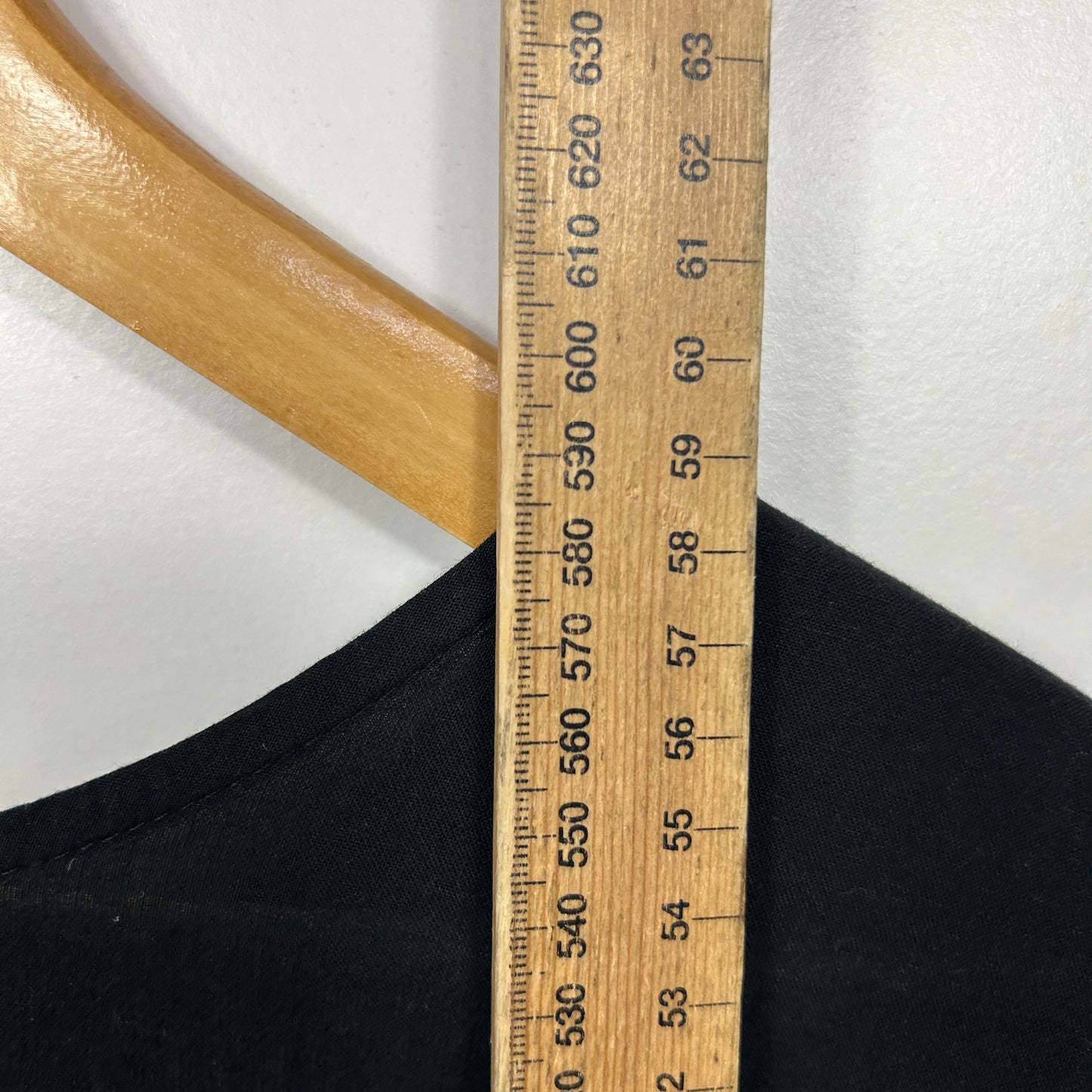 Caroline Morgan Black Button-Front Ruffle Hem Top - Size 16
