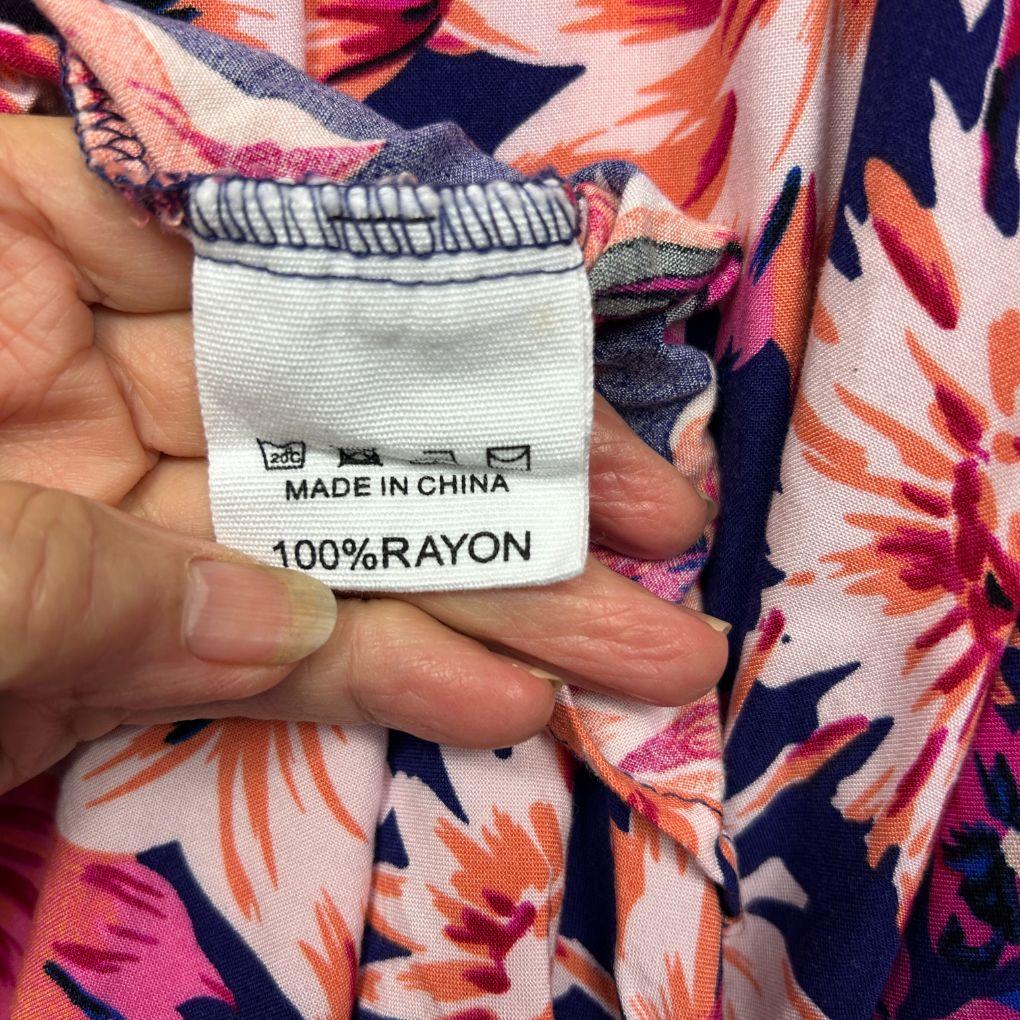 Orange Sherbet Navy Floral Dress - Size XXL