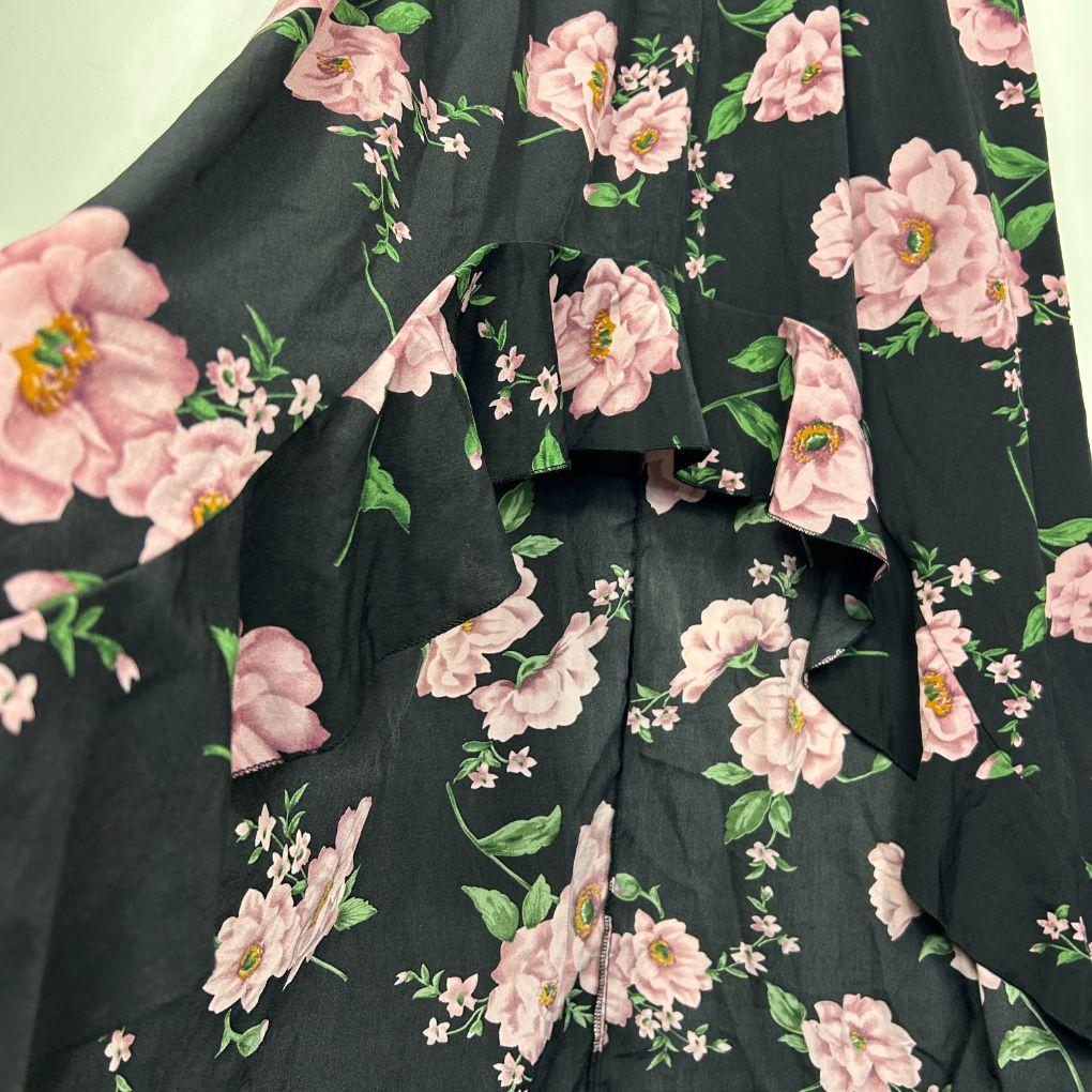 Shein Black Floral Maxi Skirt - Size XL