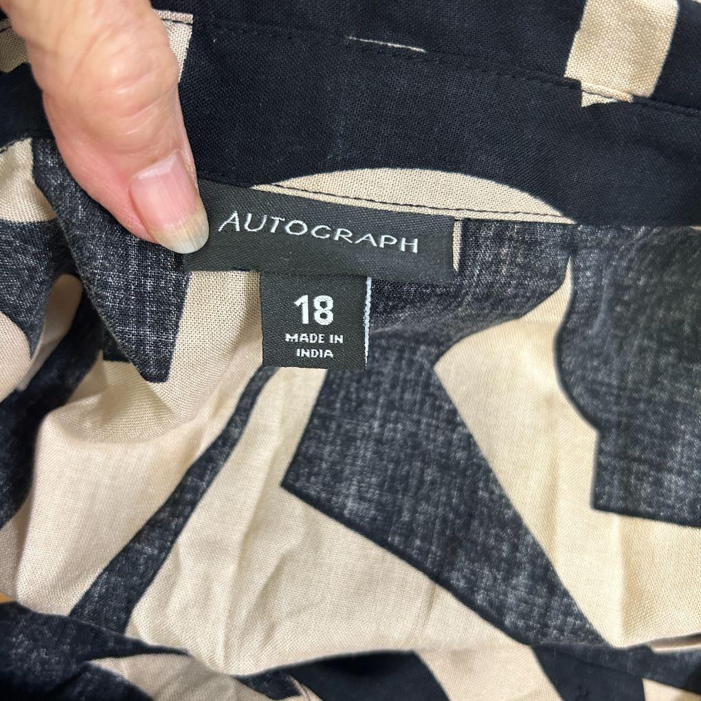 Autograph Black Biege Dress - Size 18