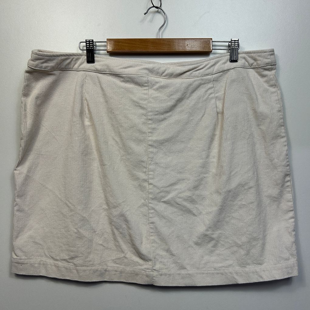 Crossroads Stone Corduroy Cotton Skirt - Size 20