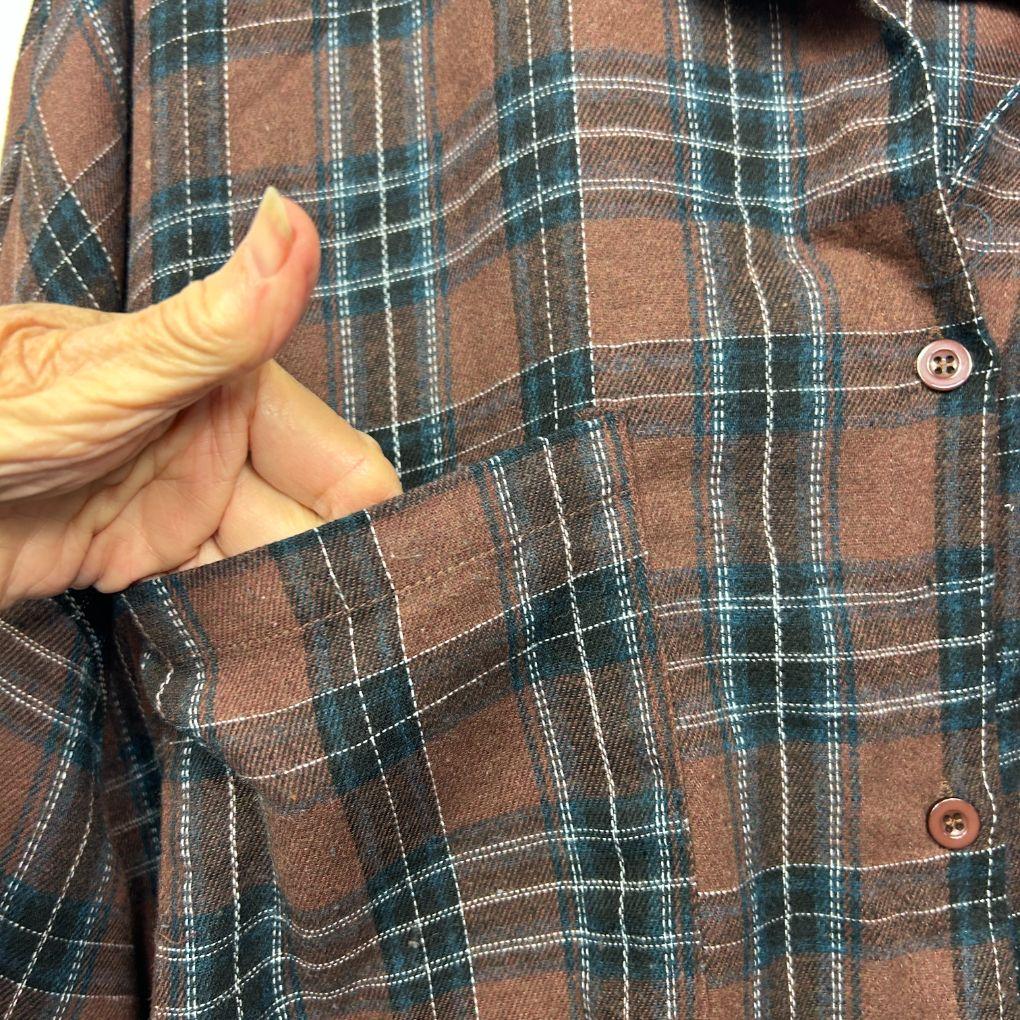 Boohoo Brown Plaid Cotton Shirt - Size 22