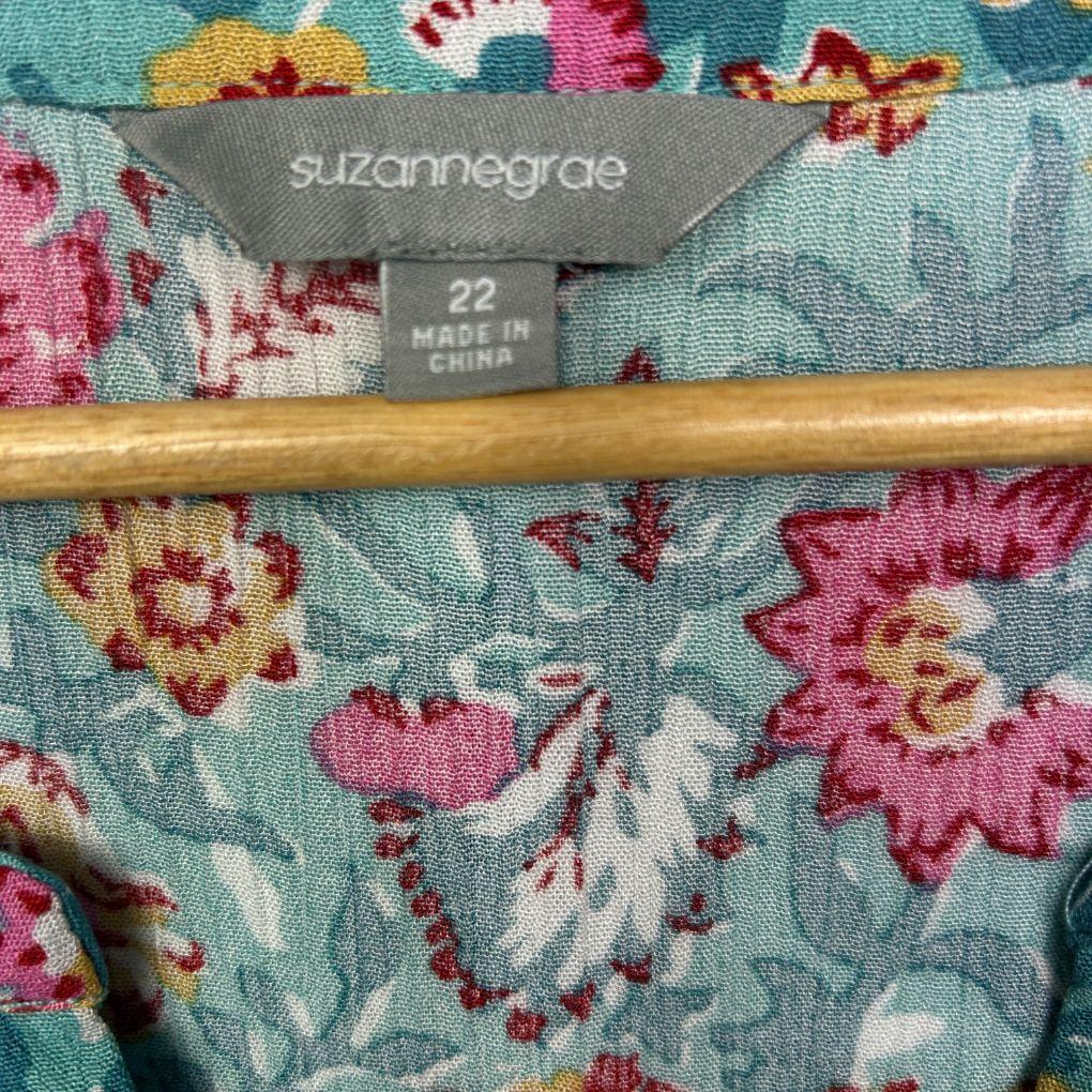 Suzanne Grae Teal Floral Dress - Size 20