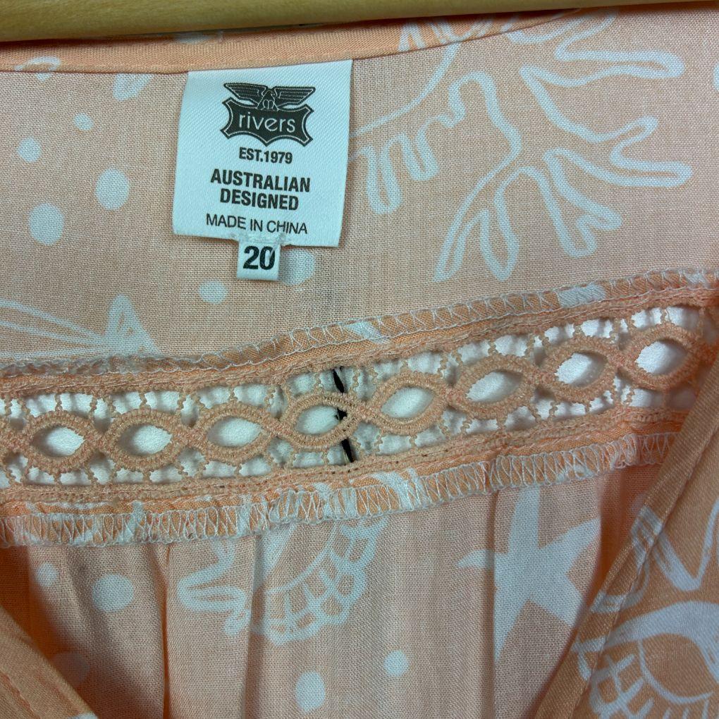 Rivers Peach Tiered Dress - Size 20
