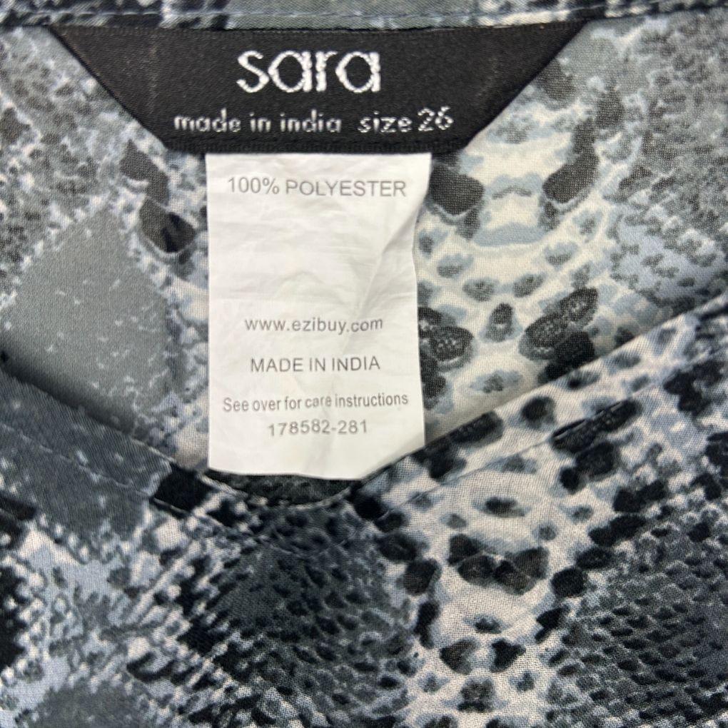 Sara Grey Snake Print Top - Size 26