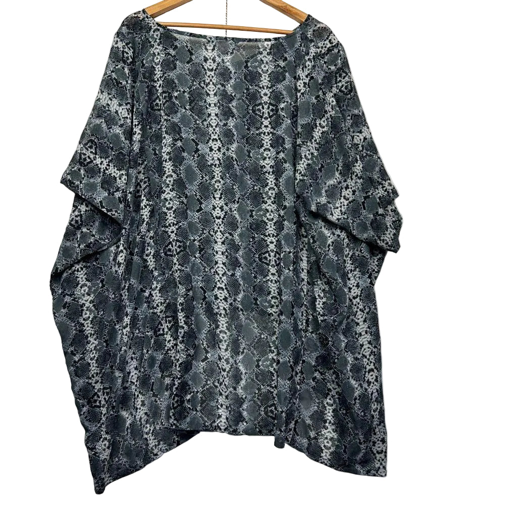 Sara Grey Snake Print Top - Size 26