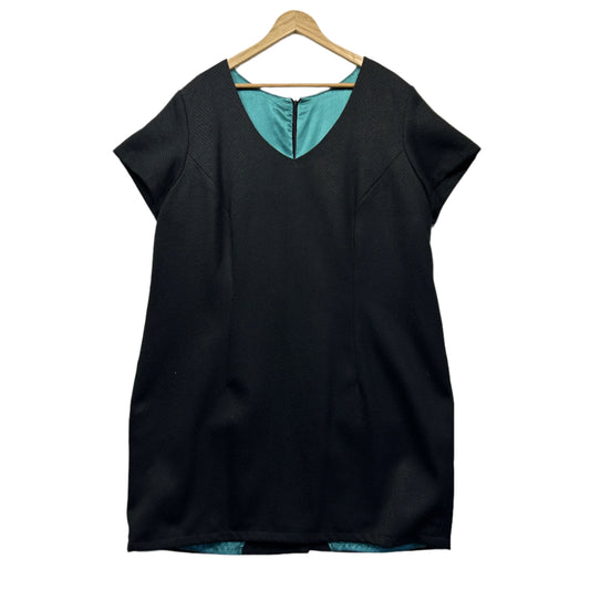 Handmade Dress Size 22 24 Black Pencil Short Sleeve Lined