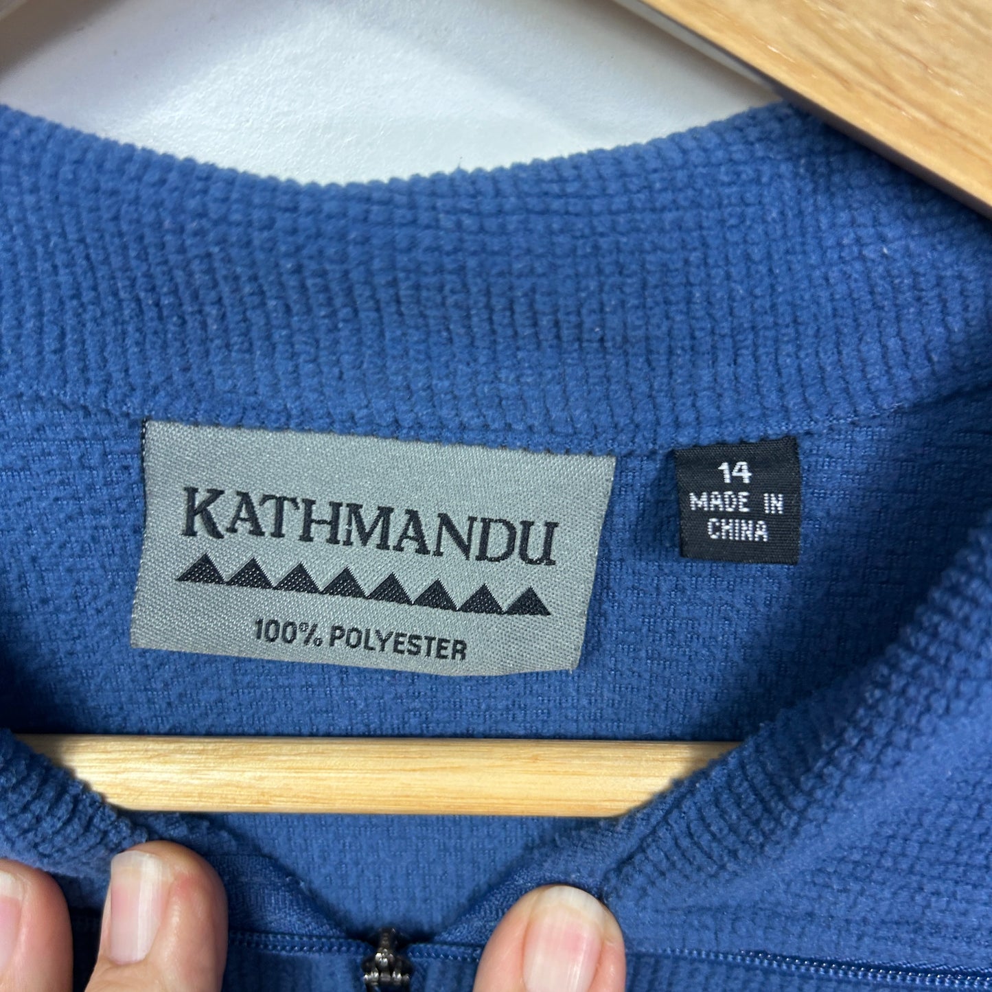 Kathmandu Blue Collared Long Sleeve Top - Size 14