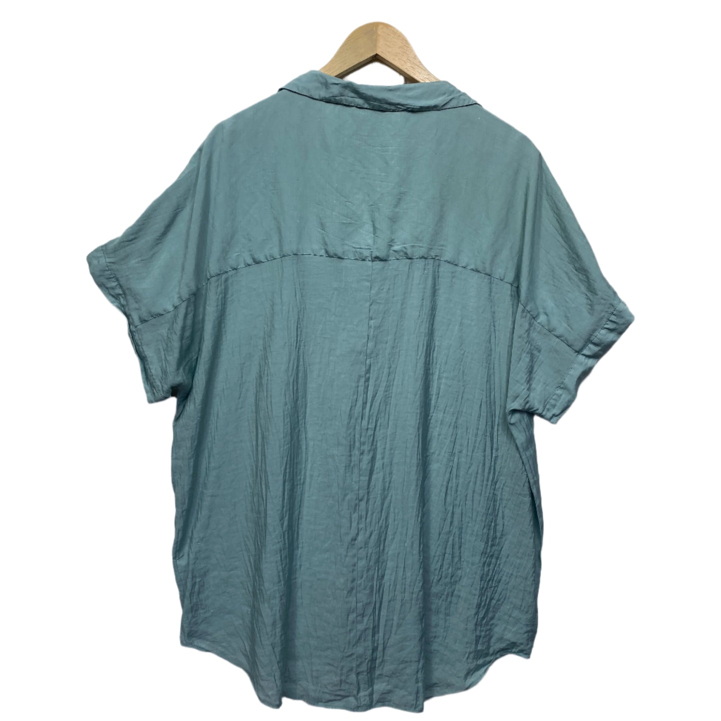 Katies Top Size 20 Green Short Sleeve Collared Viscose