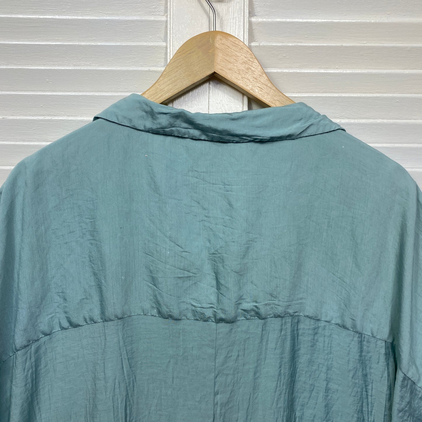 Katies Top Size 20 Green Short Sleeve Collared Viscose