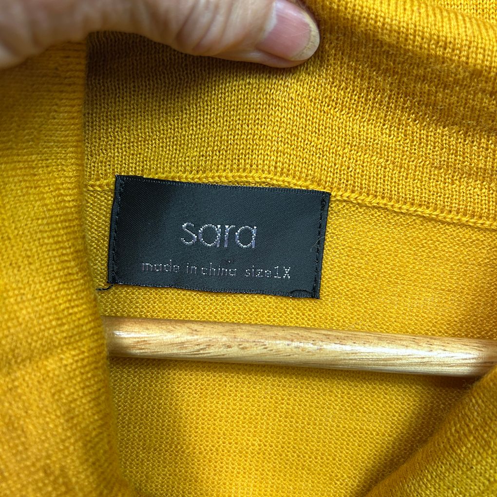 Sara Mustard Wool Top - Size 1X