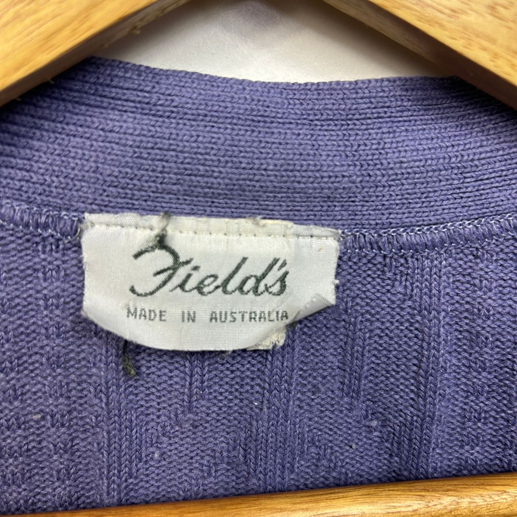 Vintage Fields Purple Cardigan - Size 14/16