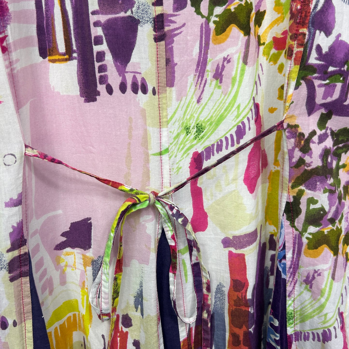 Orientique Multicoloured Abstract Print Dress - Size 14