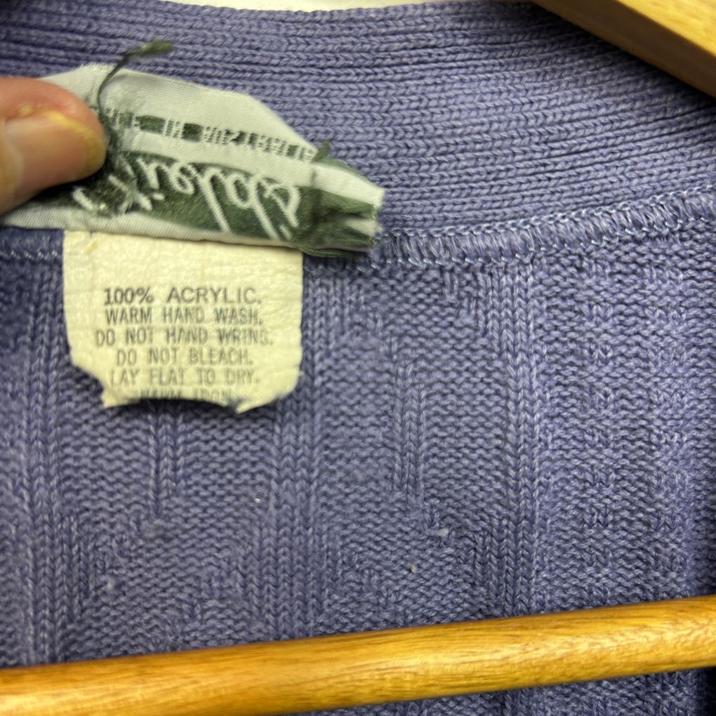 Vintage Fields Purple Cardigan - Size 14/16