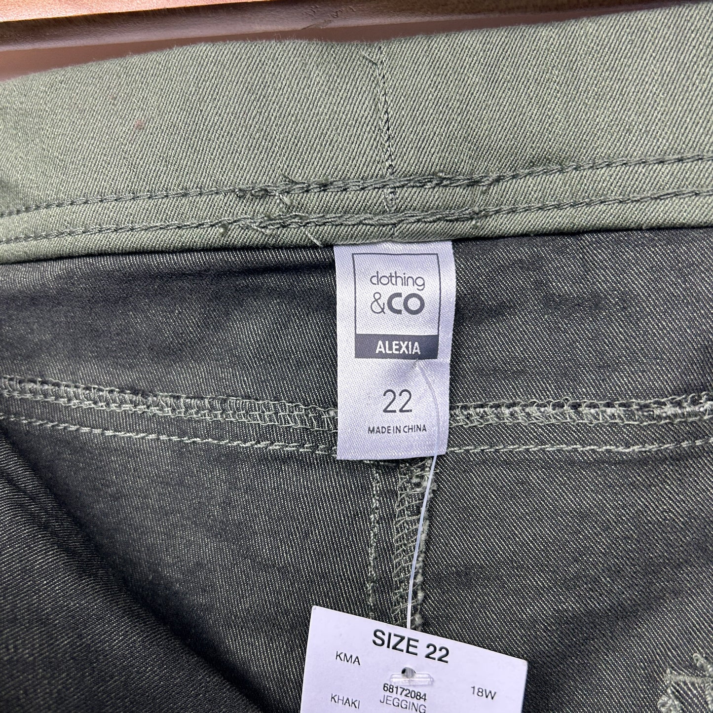Clothing & Co Alexia Jeggings Pants Size 22 Khaki Green New