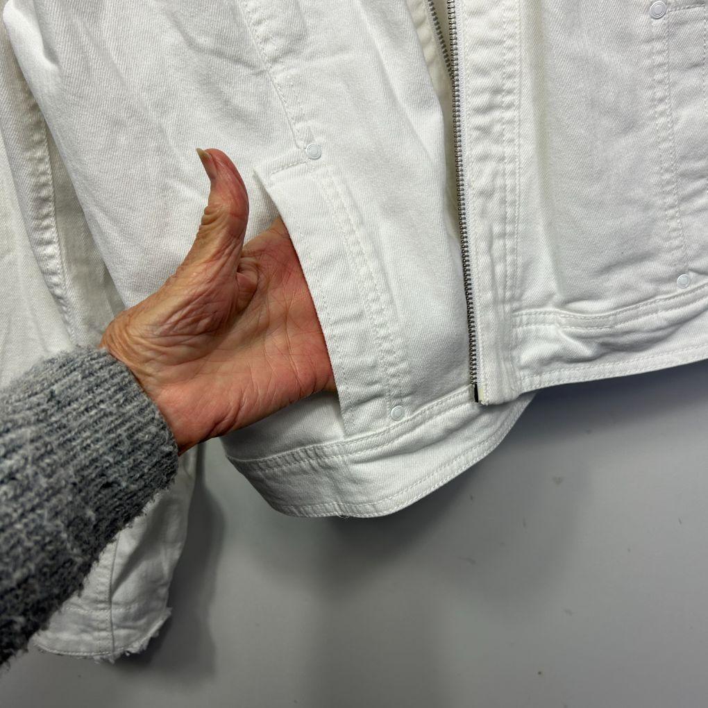 Virtuelle White Cotton Jacket - Size 24