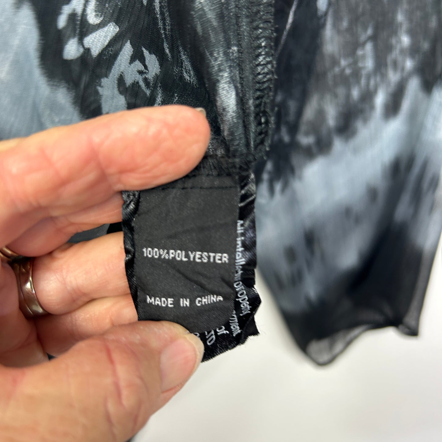 Taking Shape Black and Grey Abstract Print Sheer Top Kimono - Size 18