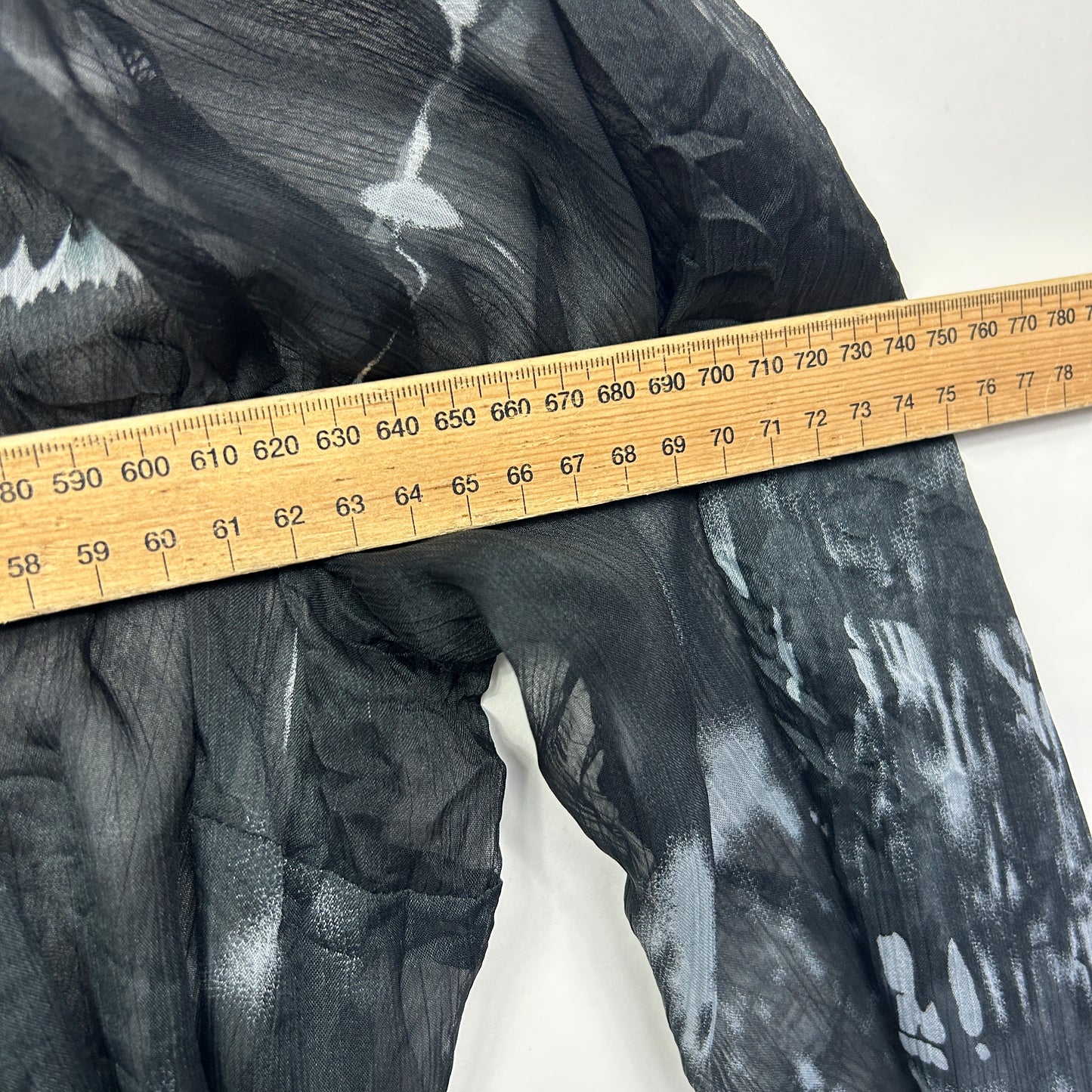 Taking Shape Black and Grey Abstract Print Sheer Top Kimono - Size 18
