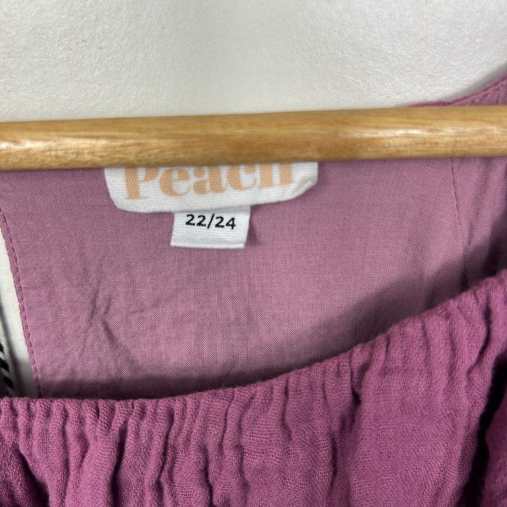 Peach Pink Belted Dress - Size 22/24