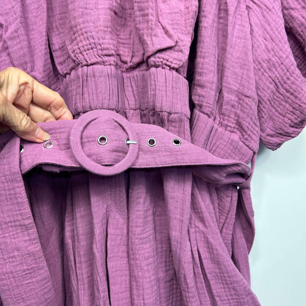 Peach Pink Belted Dress - Size 22/24