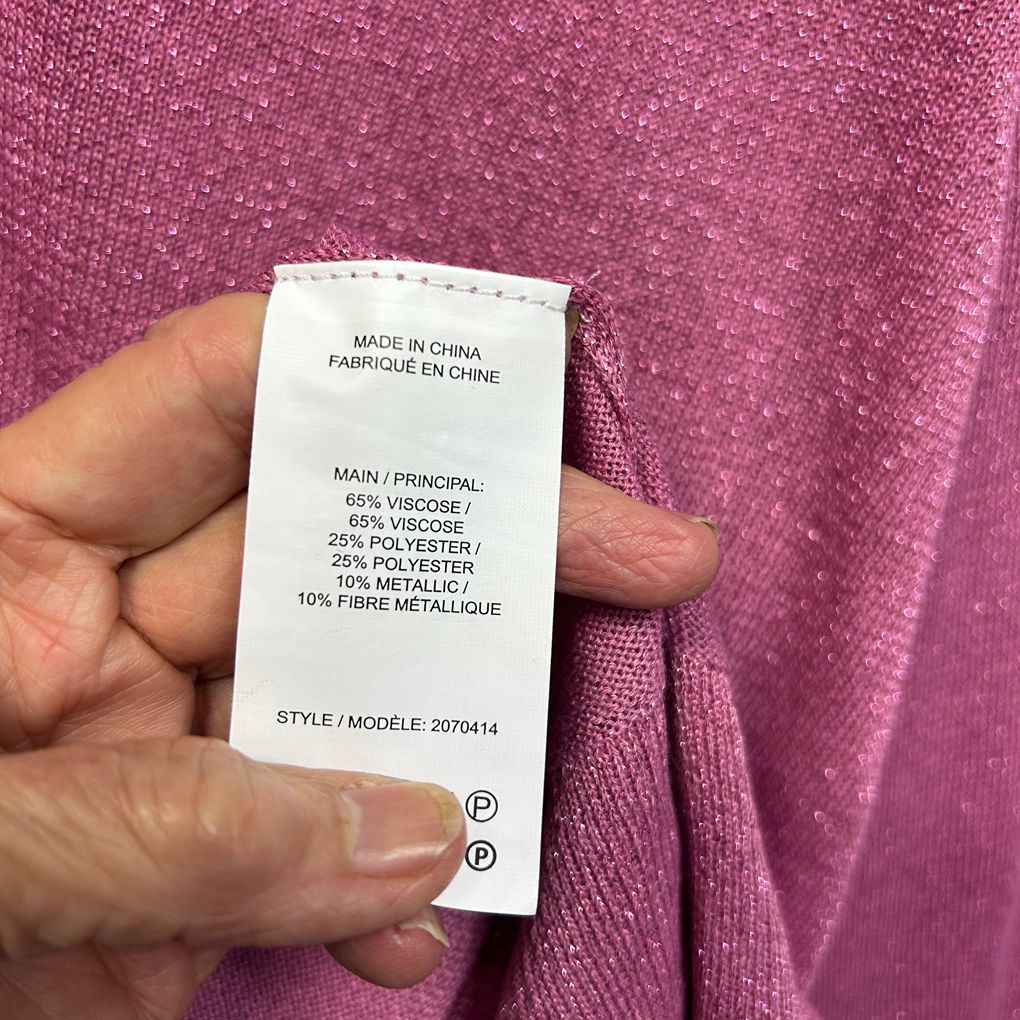 Rockmans Pink Metallic Jumper - Size XXL