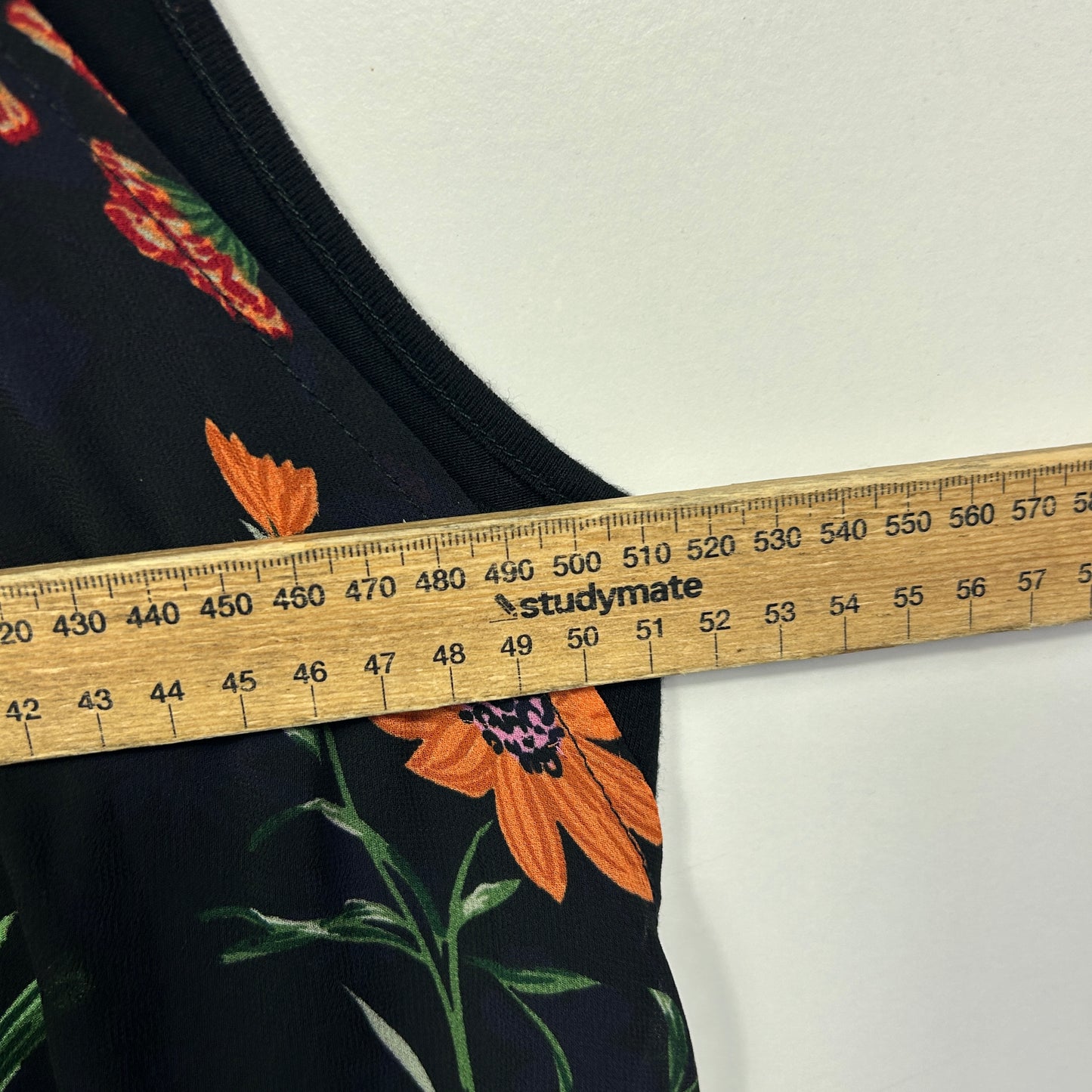 Autograph Black Multicoloured Floral Sheer Overlay Dress - Size 14