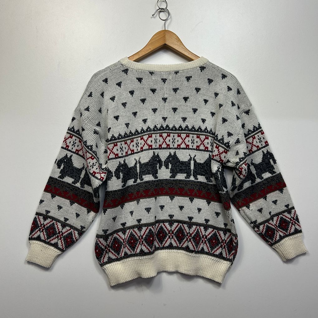 Vintage Fair Isle Cottagecore Cream Jumper - Size M/L