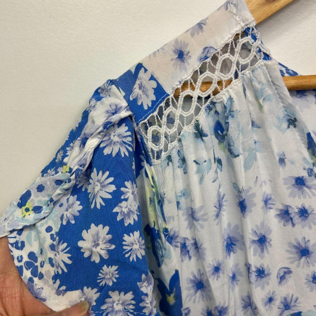 Rivers Blue Floral Maxi Dress - Size 22