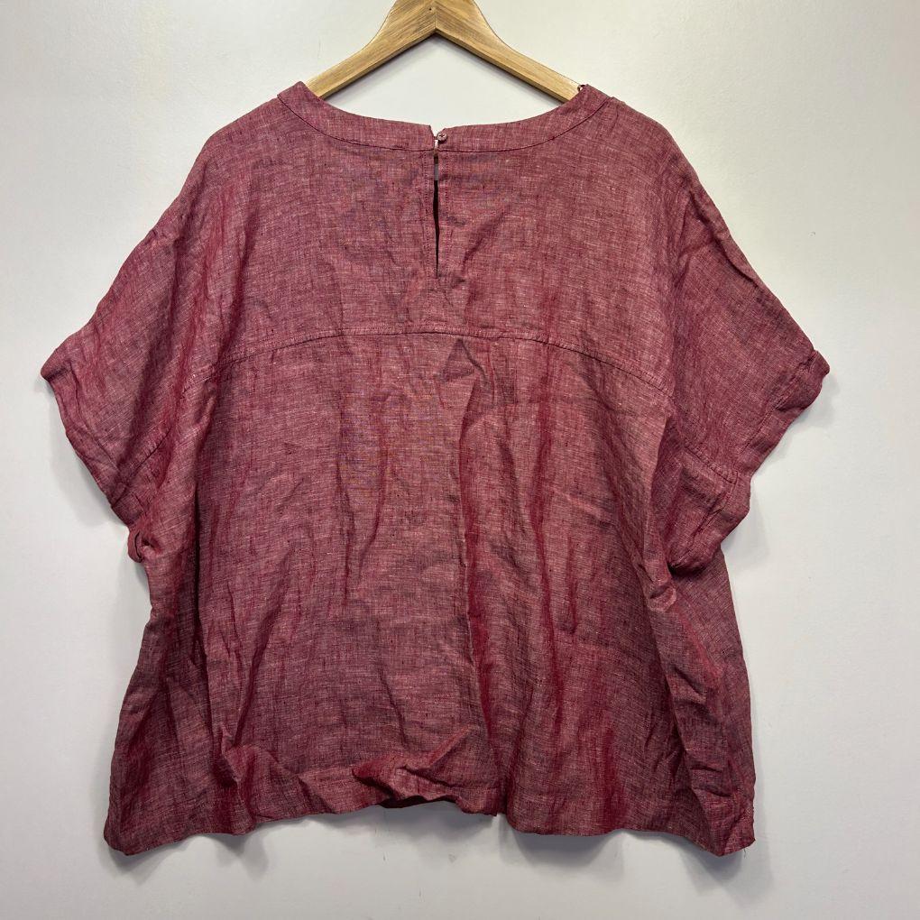 Target Curve Pink Linen Top - Size 22