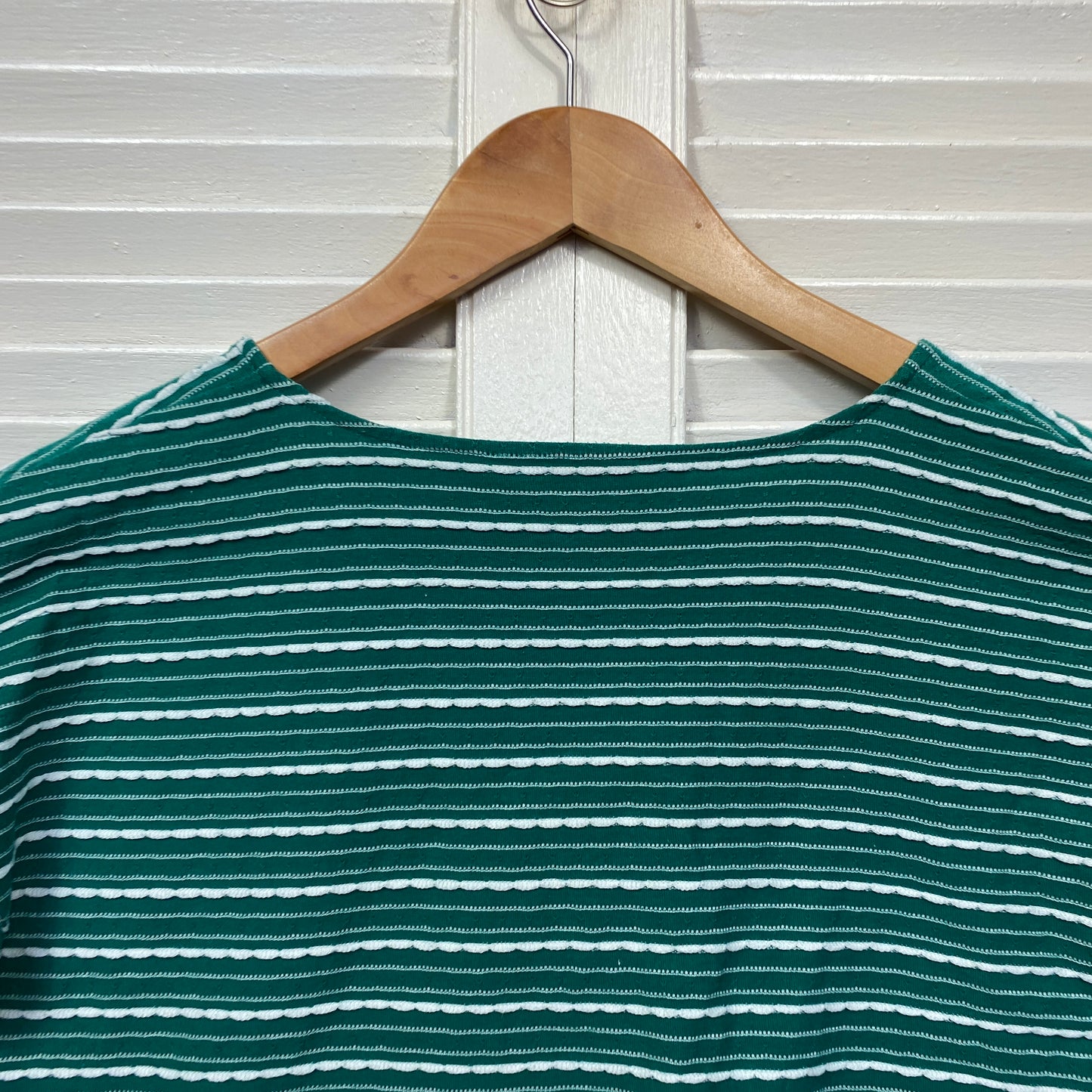 MARCS Top Size XL 14 16 Green Short Sleeve Striped