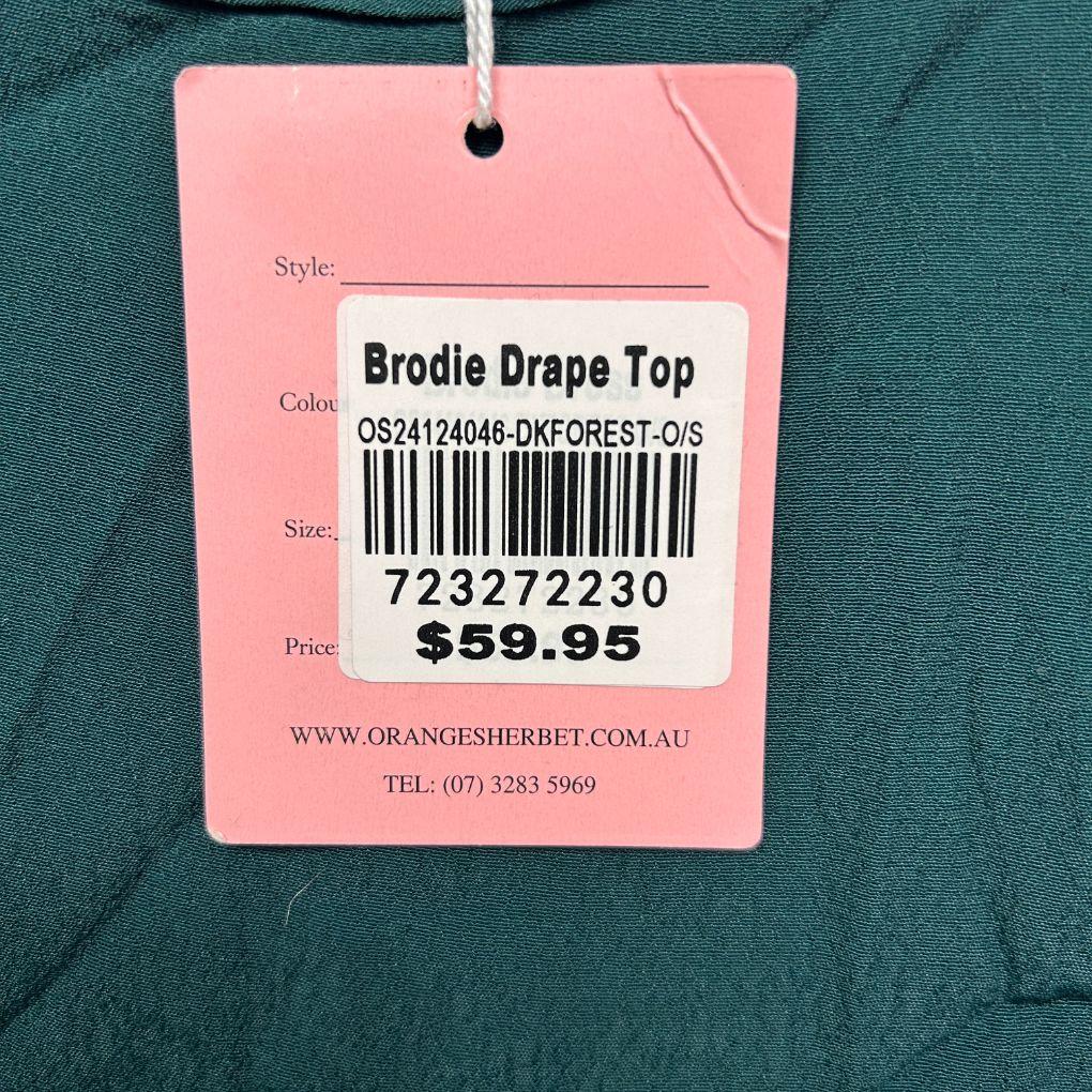 Boho Brodie Teal Drape Top - One Size