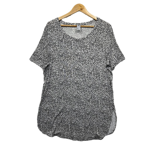 Anko Top Size 16 Black White Short Sleeve Viscose