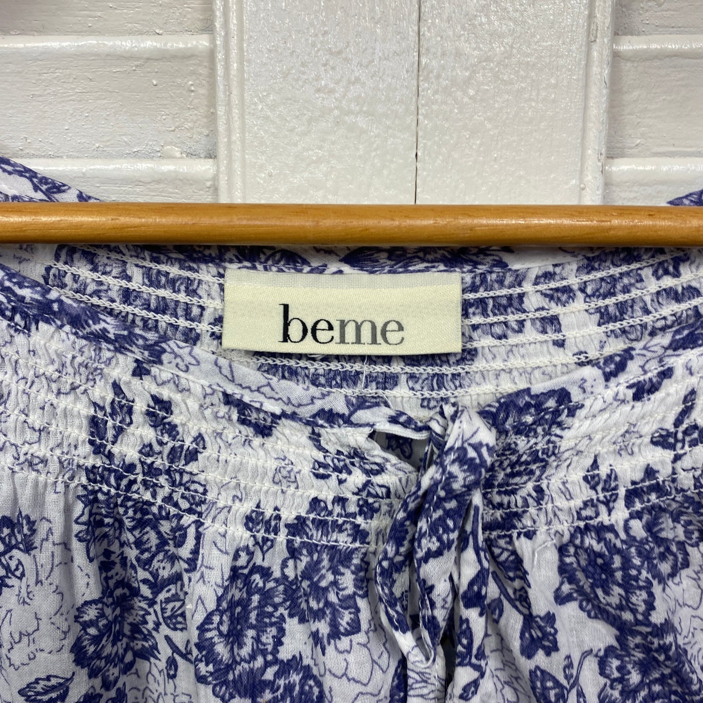 Beme Top Size 16 18 Blue White Paisley Print Cotton