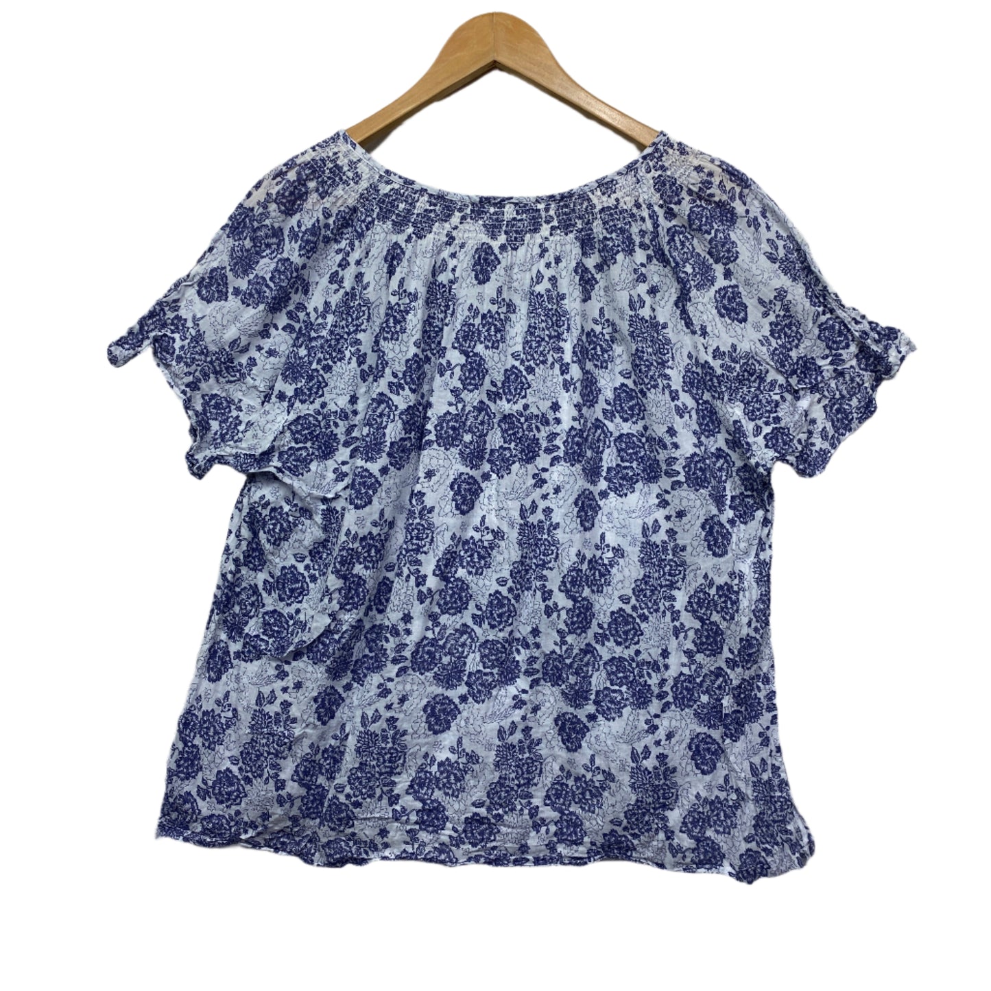 Beme Top Size 16 18 Blue White Paisley Print Cotton