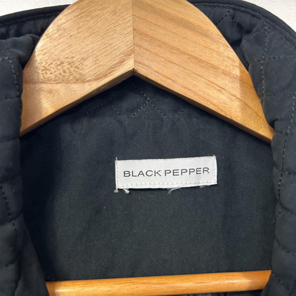 Black Pepper Black Quilted Sleeveless Vest - Size 14/16